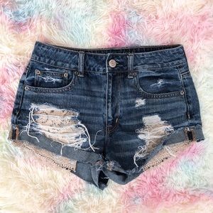 Ripped Jean Shorts